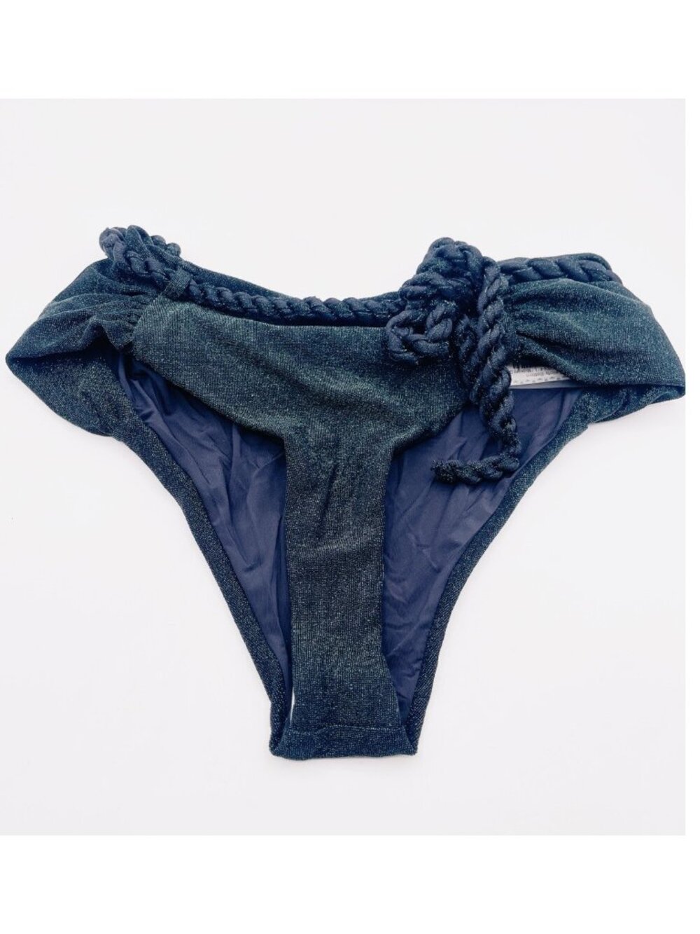 New Devon Windsor Felicity Bikini Bottom Size Large In Metallic Midnight Green